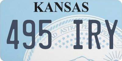 KS license plate 495IRY