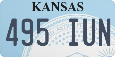 KS license plate 495IUN
