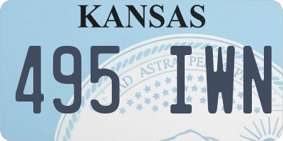 KS license plate 495IWN