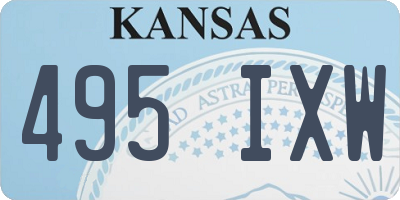 KS license plate 495IXW
