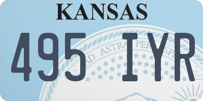 KS license plate 495IYR
