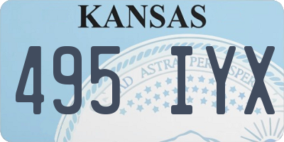 KS license plate 495IYX