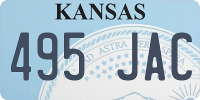 KS license plate 495JAC