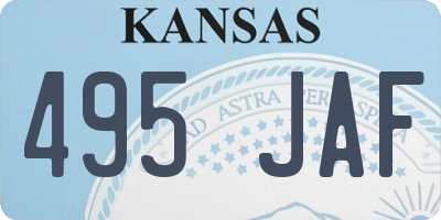 KS license plate 495JAF