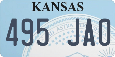 KS license plate 495JAO