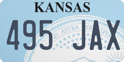 KS license plate 495JAX