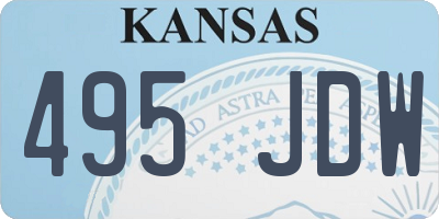 KS license plate 495JDW