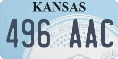 KS license plate 496AAC