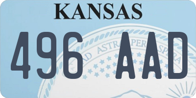 KS license plate 496AAD