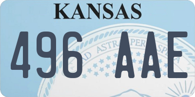 KS license plate 496AAE