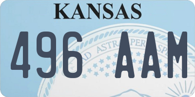 KS license plate 496AAM