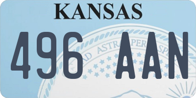 KS license plate 496AAN