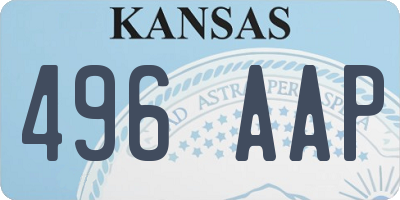 KS license plate 496AAP
