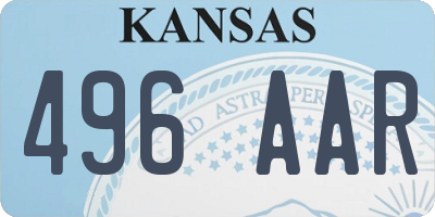 KS license plate 496AAR