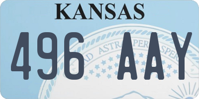 KS license plate 496AAY