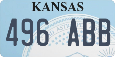 KS license plate 496ABB