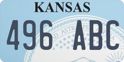 KS license plate 496ABC