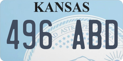 KS license plate 496ABD