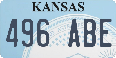 KS license plate 496ABE