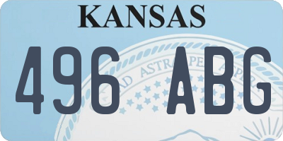 KS license plate 496ABG
