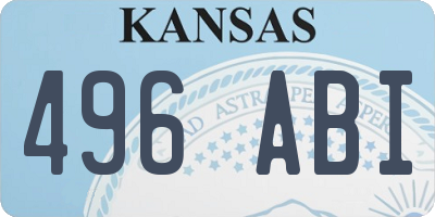 KS license plate 496ABI
