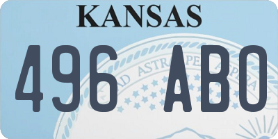 KS license plate 496ABO