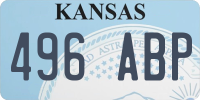 KS license plate 496ABP