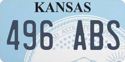 KS license plate 496ABS