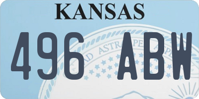 KS license plate 496ABW