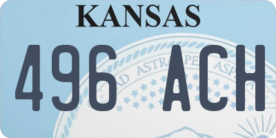 KS license plate 496ACH