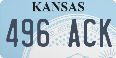 KS license plate 496ACK