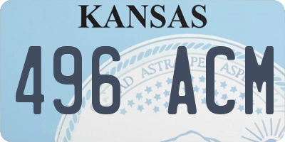 KS license plate 496ACM