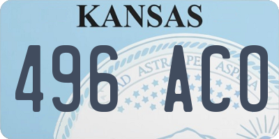 KS license plate 496ACO