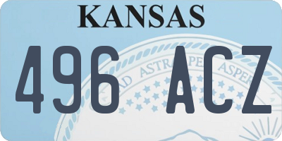 KS license plate 496ACZ