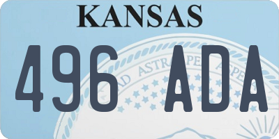 KS license plate 496ADA