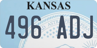 KS license plate 496ADJ