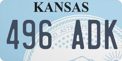 KS license plate 496ADK