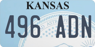 KS license plate 496ADN