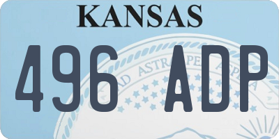 KS license plate 496ADP