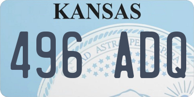 KS license plate 496ADQ