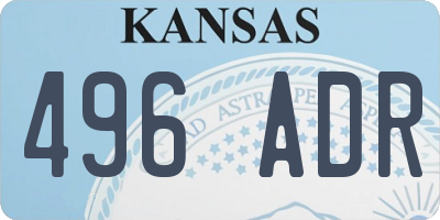 KS license plate 496ADR