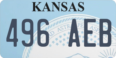 KS license plate 496AEB