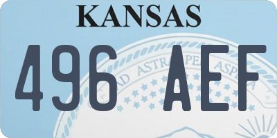 KS license plate 496AEF