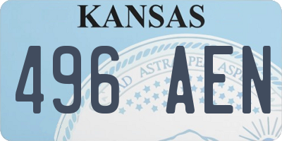 KS license plate 496AEN