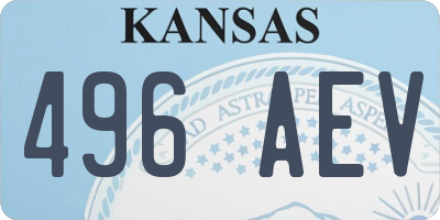 KS license plate 496AEV