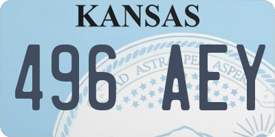 KS license plate 496AEY