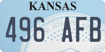 KS license plate 496AFB