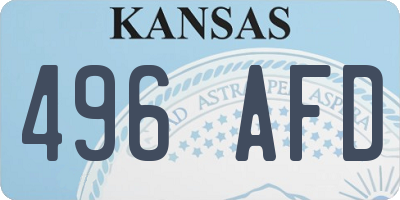 KS license plate 496AFD