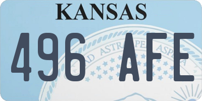 KS license plate 496AFE