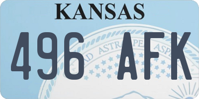KS license plate 496AFK